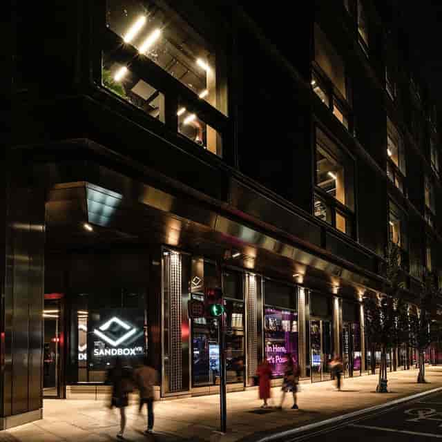 Sandbox VR London: Modern immersive venue for corporate team building and office events.