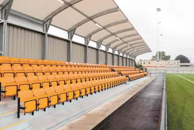 Main Bar at Arbour Park Stadium, covered grandstand seating for sports events and venue hire.