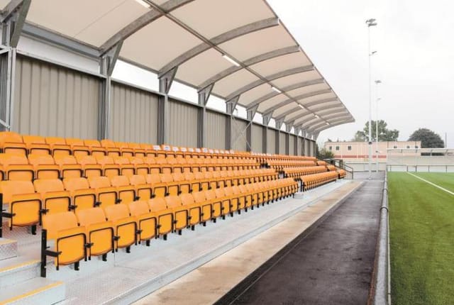 Main Bar at Arbour Park Stadium, covered grandstand seating for sports events and venue hire.