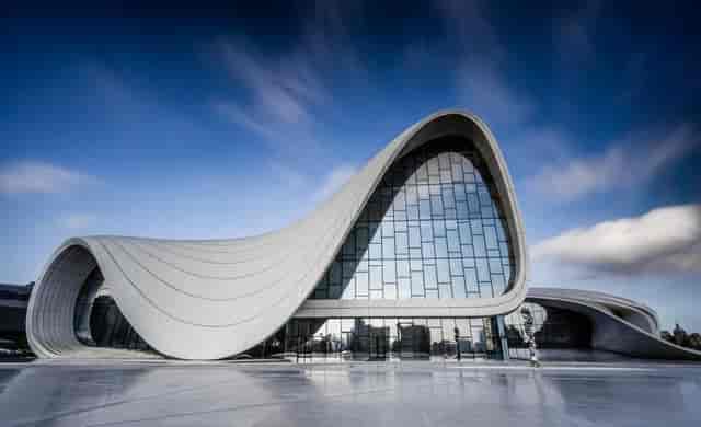 Heydar Aliyev Center museum with iconic curves, ideal for corporate galas and conferences.