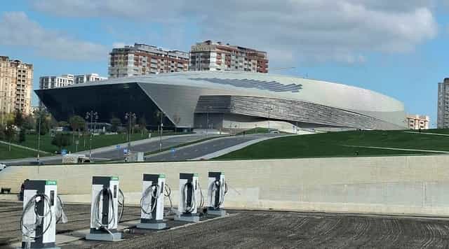 Baku Convention Center modern venue for large-scale plenary sessions and sustainable exhibitions.