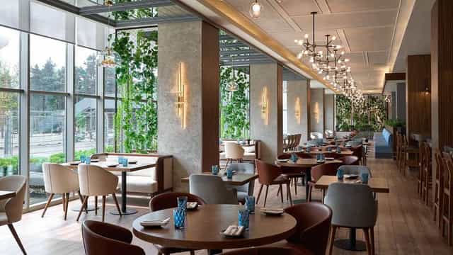 Ballroom at Radisson Hotel Baku featuring biophilic design for corporate events and networking.