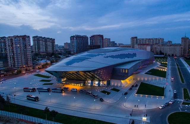 Baku Convention Center Main Hall, grand modern venue for large-scale corporate events and conferences.