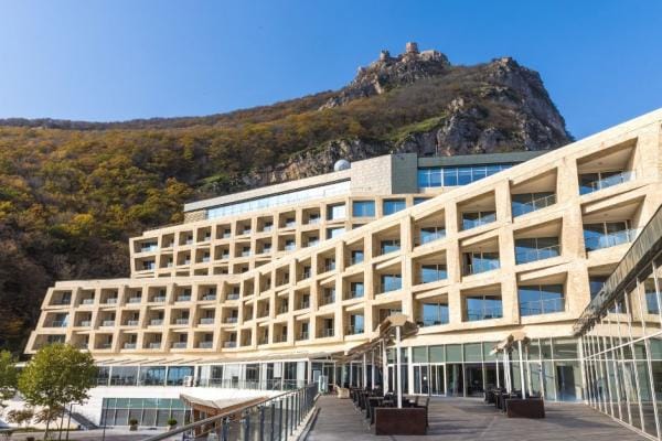 Modern Galaalti Hotel conference hall with mountain views for corporate retreats and events.
