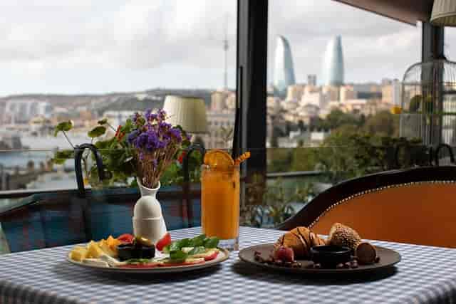 Luxury Baku restaurant with iconic skyline views for VIP networking and incentive breakfasts.