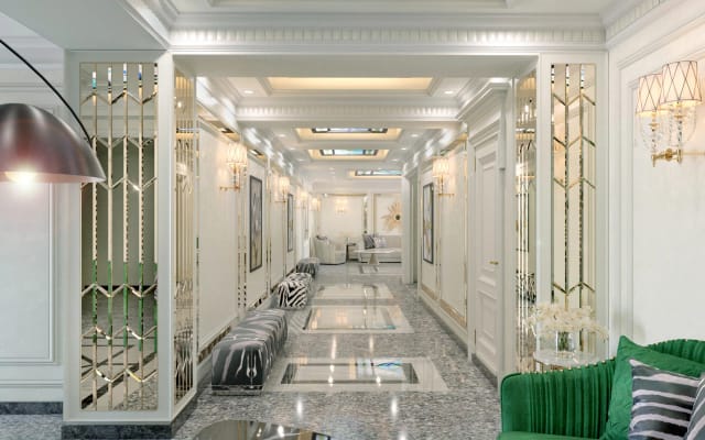 Luxury Ganjali Plaza hotel foyer for boutique board meetings and VIP receptions.