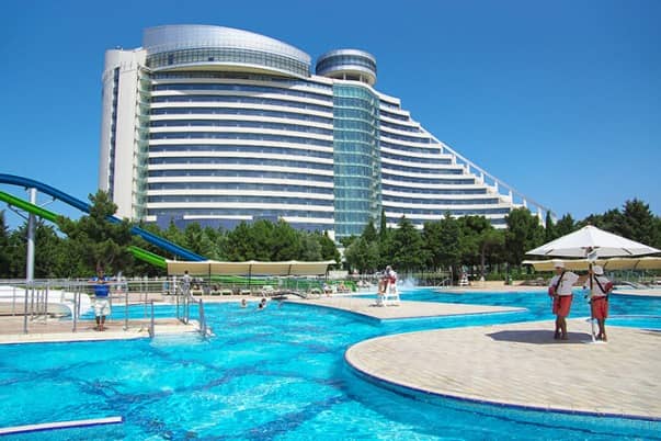 Bilgah Beach Hotel resort exterior for corporate incentive travel and business event planning.