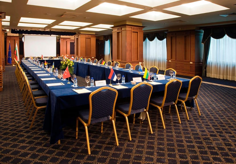 U-shape boardroom at Grand Hotel Sofia for corporate executive meetings and diplomatic events.