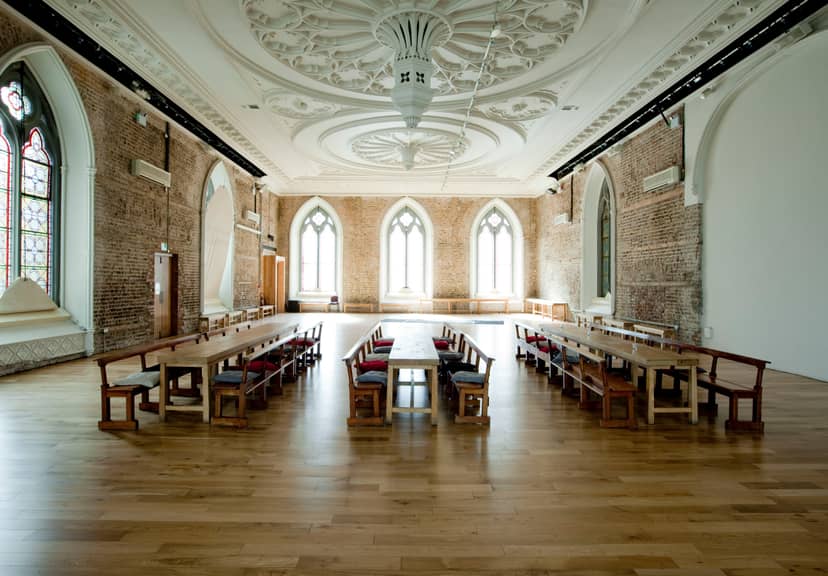 Smock Alley Theatre gothic banquet hall for corporate events and workshops.
