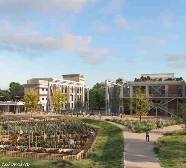 Industrial venue at Comet Arboretum garden for corporate retreats and experiential events.