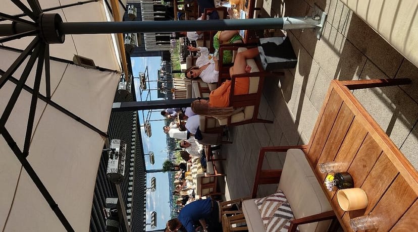 Tetto beer garden with lounge seating for casual networking and corporate breakout events.