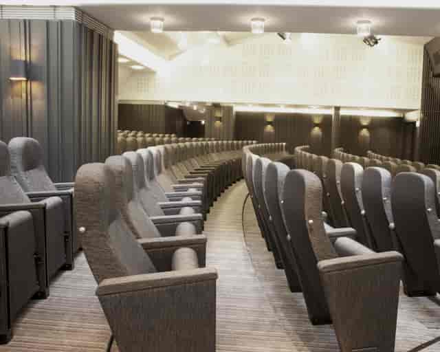 Tiered theater-style seating at Stockholm World Trade Center for professional keynote events.