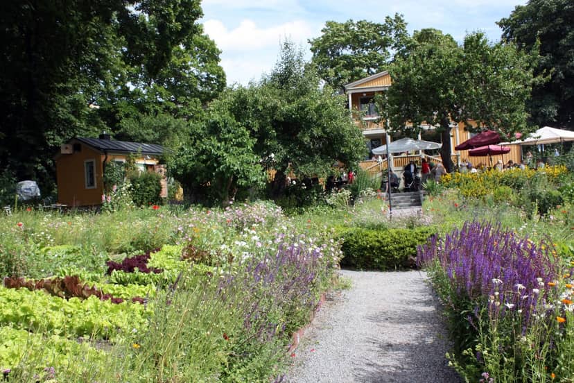 Stora Henriksvik garden cafe for intimate retreats and corporate garden parties.