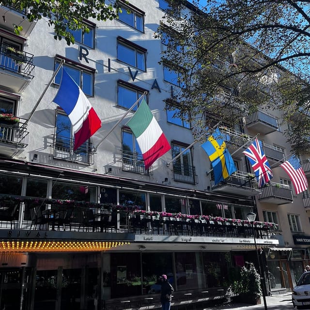 Salongen at Hotel Rival: Terrace seating for boutique corporate events and professional networking.