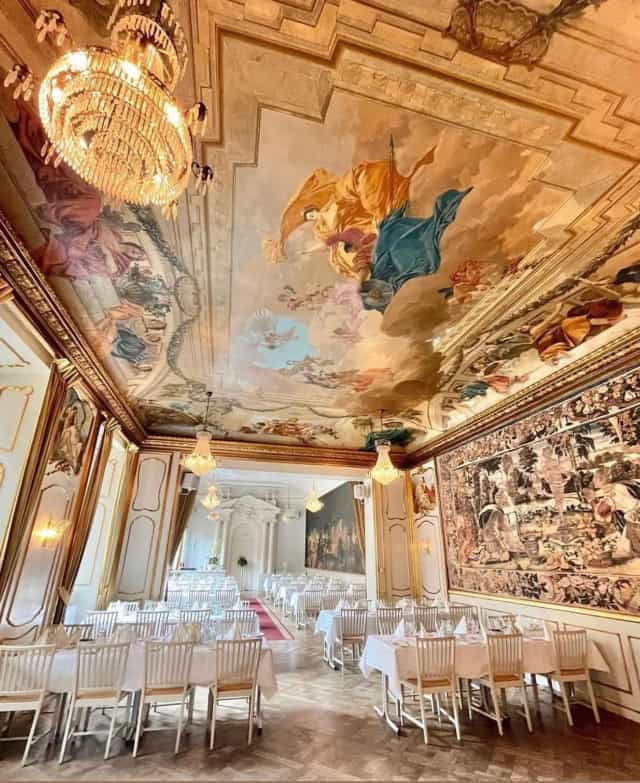 Historic Van der Nootska Palatset venue with frescoed ceilings for premium galas and luxury events.