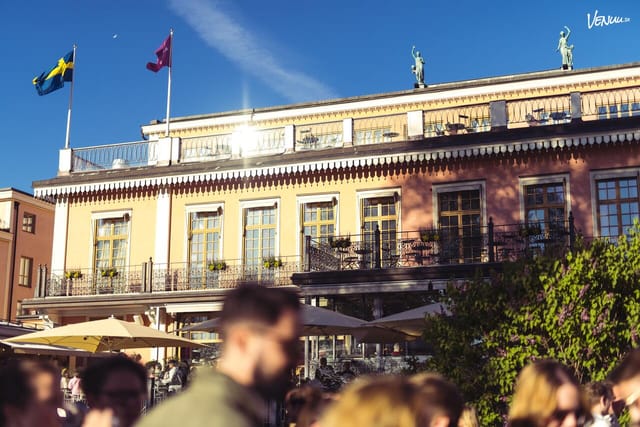 Hasselbacken terrace, historic venue for corporate networking and summer gala events.