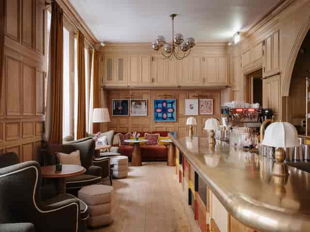 Soho House Stockholm main club space for VIP receptions and networking events with tiered seating.