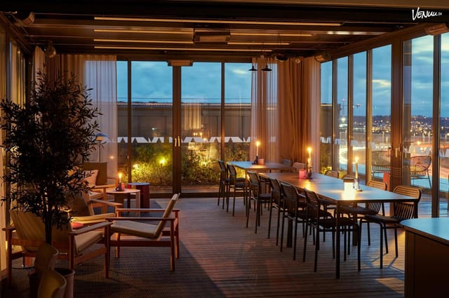 Gastropol bar with ambient lighting, ideal for private dinner and corporate networking events.