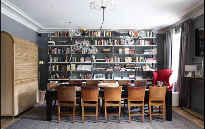Luxury library boardroom at Ett Hem Stockholm for executive workshops and private strategy sessions.