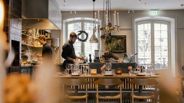 Ett Hem Stockholm: Rustic-chic open kitchen for intimate private dining and exclusive events.