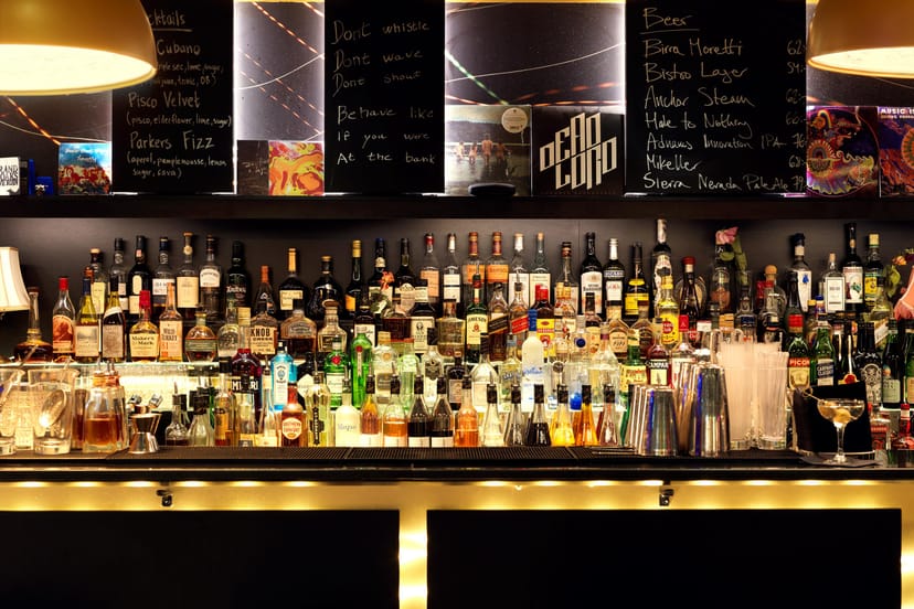 Scandic Malmen bar, stocked back bar for premium hosted receptions and VIP networking events.