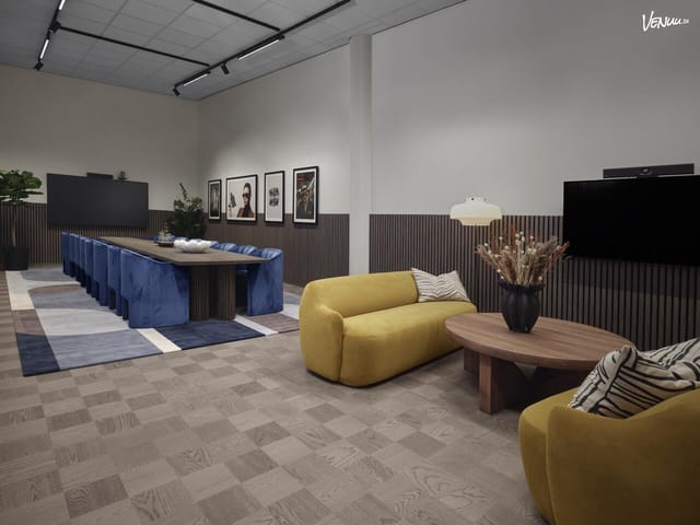 Creative Studio boardroom and lounge space for professional events and collaborative networking.