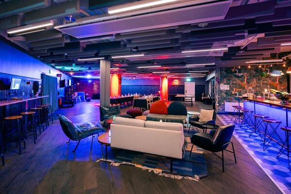 Bar at Hilma: Flexible lounge space for networking events and corporate receptions.