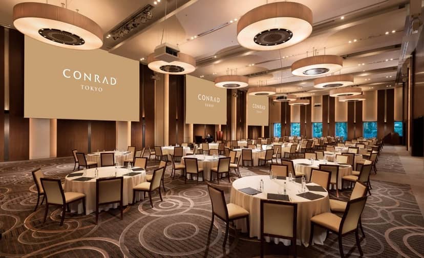 Elegant banquet space at Kazanami, Conrad Tokyo for upscale corporate events.