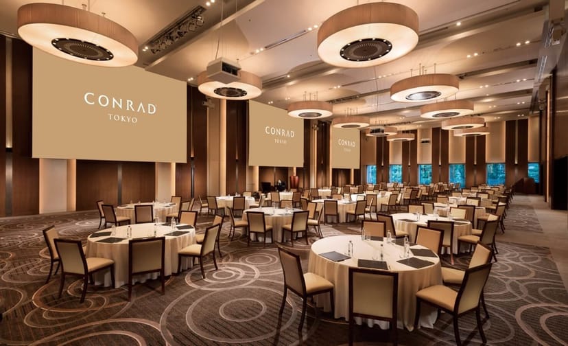Elegant banquet space at Kazanami, Conrad Tokyo for upscale corporate events.