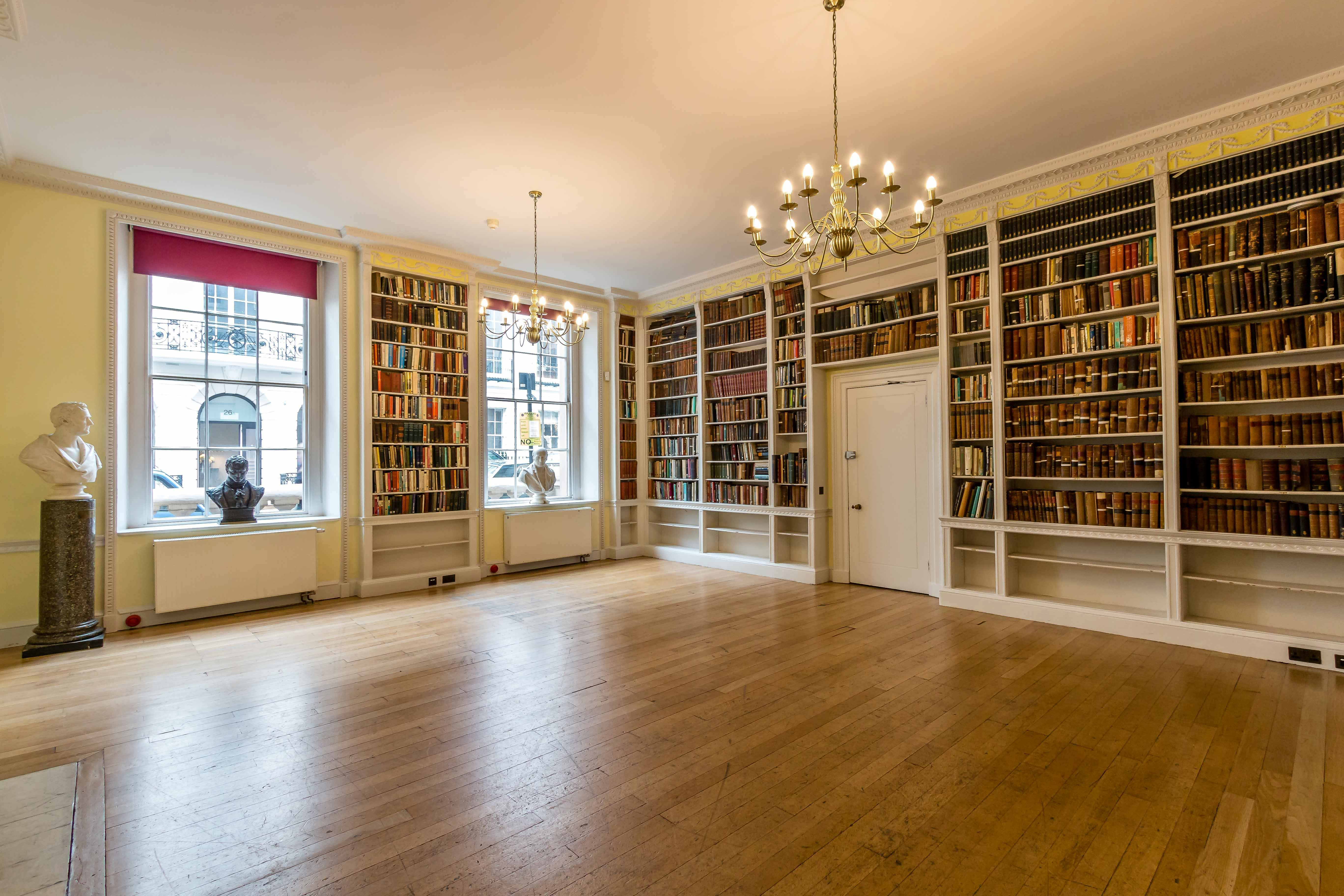 Elegant Sunley Room at Royal Institution, ideal for intimate gatherings and literary events.