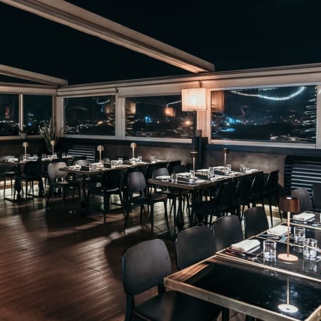 High-end restaurant in Cielo with city views, perfect for corporate dinner or evening reception.