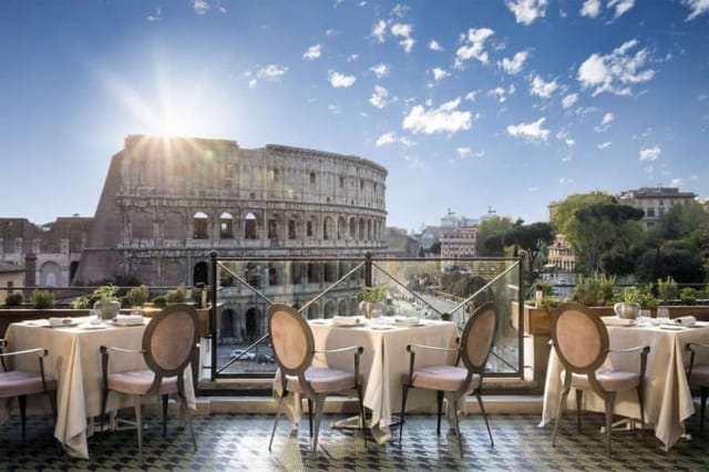 Piano Lounge rooftop in Rome: VIP venue for executive networking and luxury incentive dinners.