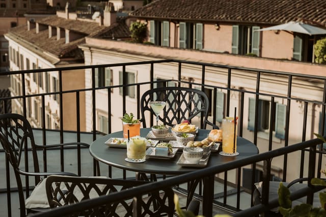 Rooftop terrace at Palazzo Nainer for VIP networking and corporate reception events.