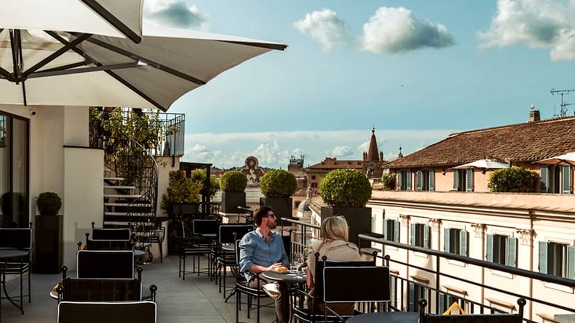 Terrazza Nainer rooftop venue with skyline views for corporate incentive travel and networking.