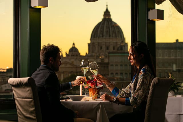 Michelangelo Room at Terrazza Les Etoiles: VIP incentive dinner with iconic Rome views.