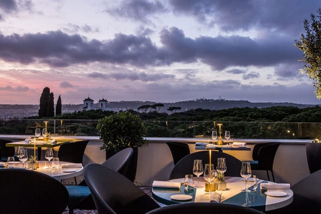 Terrazza Borghese rooftop restaurant with panoramic views for VIP cocktail and dinner events.