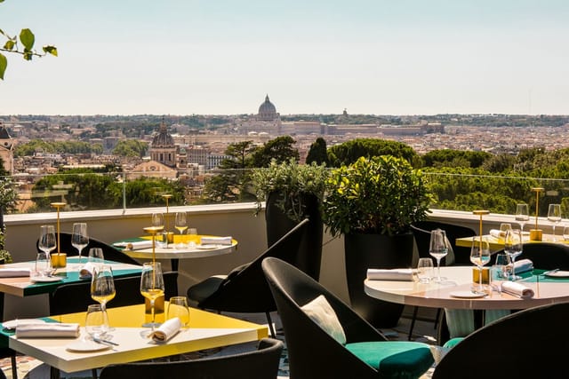 Terrazza Borghese rooftop venue, Rome, for luxury networking events and VIP gala dinners.