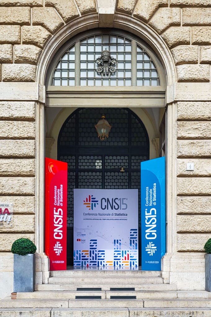 Roma Eventi Fontana di Trevi wayfinding banners for corporate events and professional conferences.