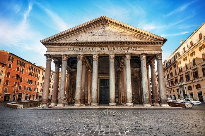 Pantheon Rome exterior: historic venue backdrop for luxury incentive trips and gala event planning.