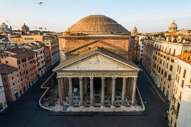 Pantheon Rome architecture: Iconic venue for exclusive private events and historical site visits.