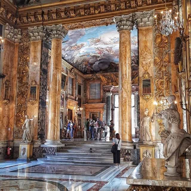 Sala della Colonna Bellica ornate event venue for exclusive gala dinners and high-end receptions.