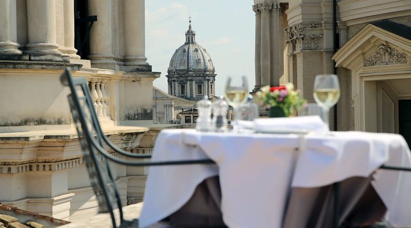 Rooftop bar at Terrazza Borromini for upscale incentive dinner and VIP networking events.