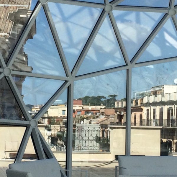La Lanterna Rome rooftop terrace with panoramic city views, ideal for premium corporate receptions.