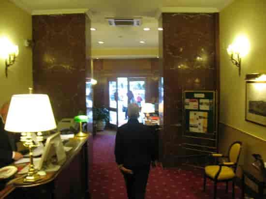La Rochelle Bar and Hotel Napoleon lobby, dated reception area for event venue and hotel check-in.