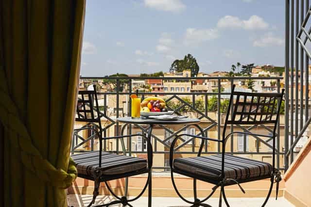 VIP private balcony dining at Grand Hotel Palatino for incentive travel and luxury events.