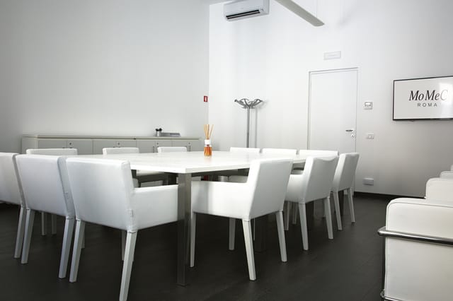 Minimalist boardroom at Montecitorio Meeting Centre for executive meetings and corporate events.