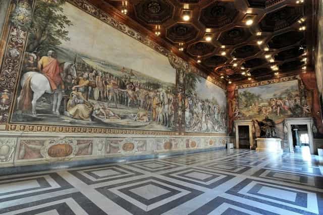 Opulent historic interior of Villa degli Orazi for gala dinners and corporate events.