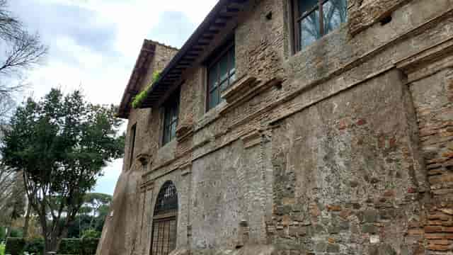 Rustic-chic Complesso Vignola Mattei chapel exterior for historic-themed incentive dinner events.