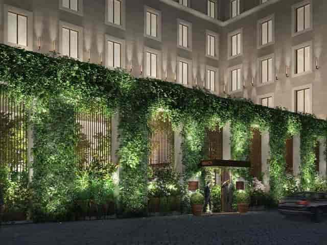 Ivy-clad Rome EDITION hotel exterior for exclusive VIP receptions and evening cocktail events.