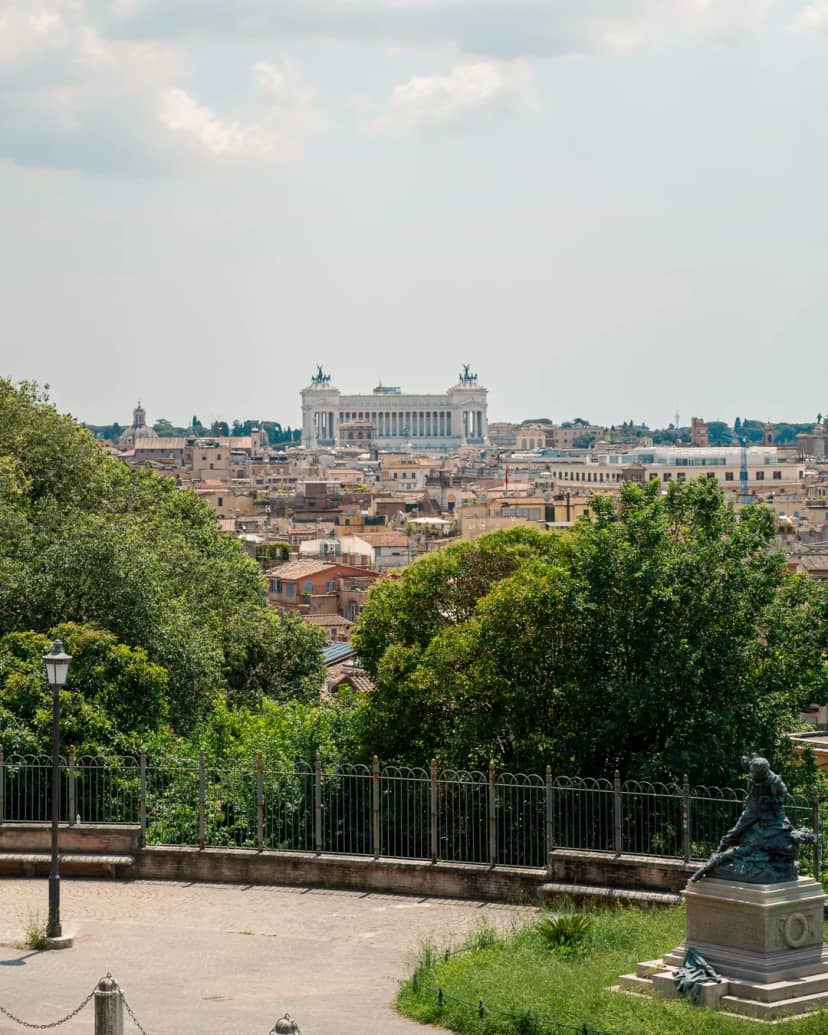 Villa Medici Belvedere overlooking Rome skyline for corporate incentive trip or gala event.
